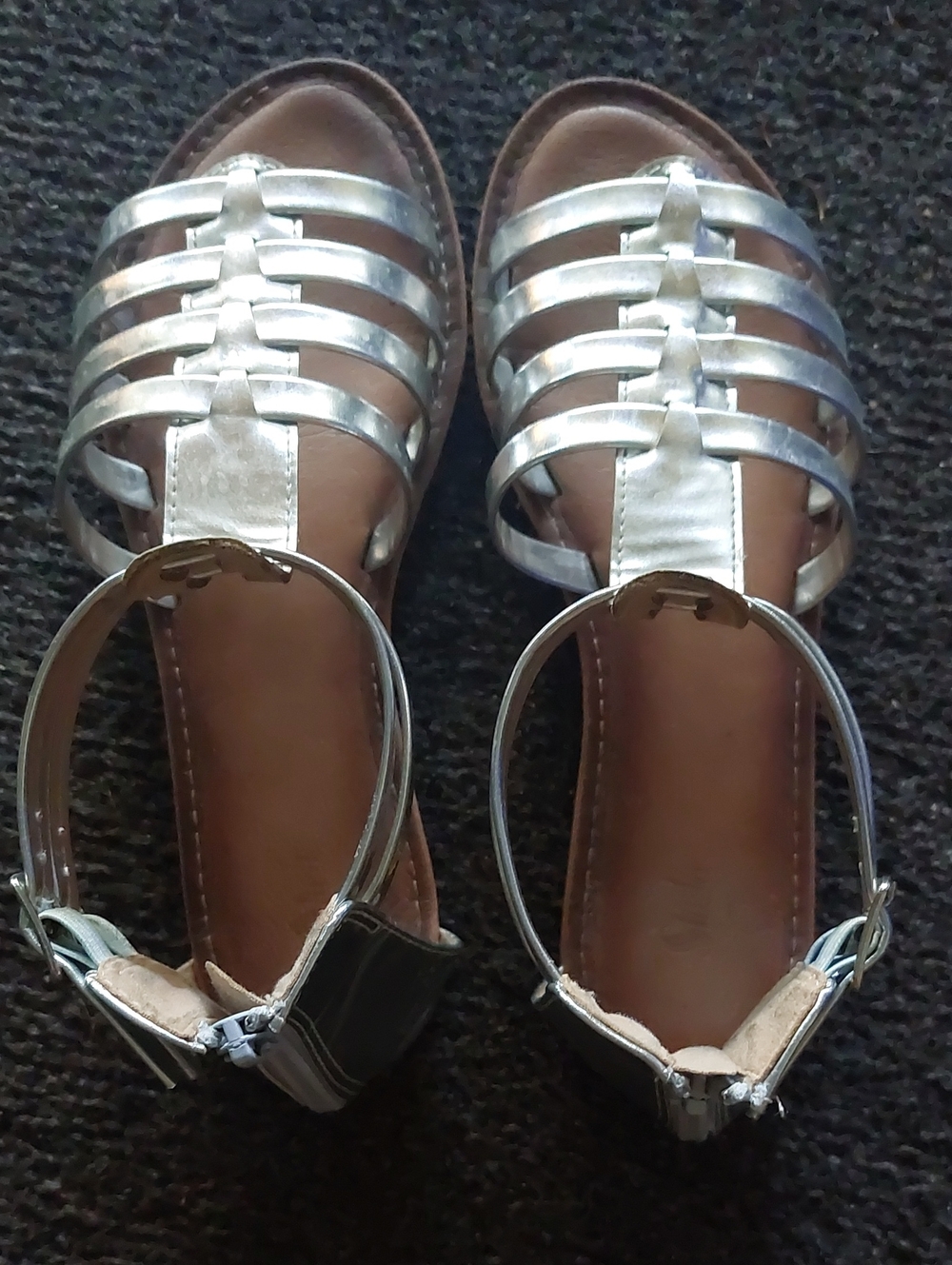 Women's Silver Strappy Gladiator Sandals